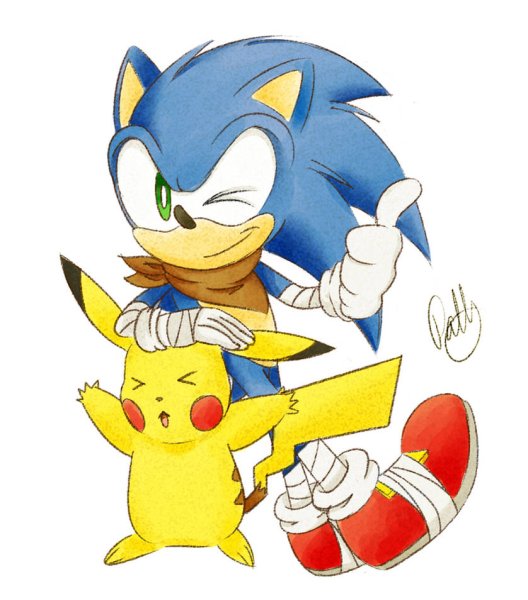 Sonic and Pikachu