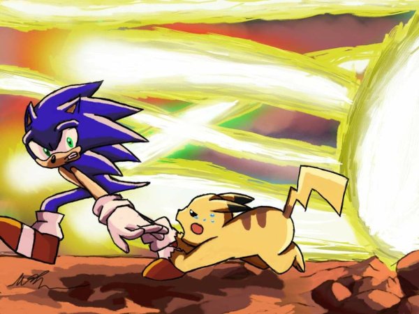 Sonic and Pikachu