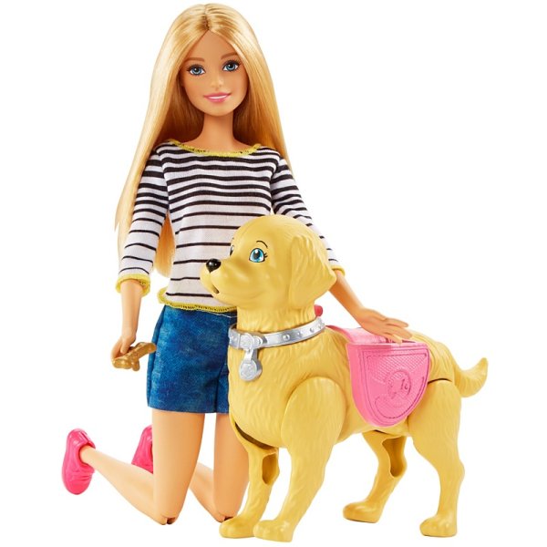Кукла Barbie прогулка с питомцем, 29 см, dwj68