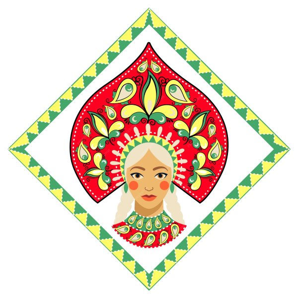 Женщина в кокошнике рисование