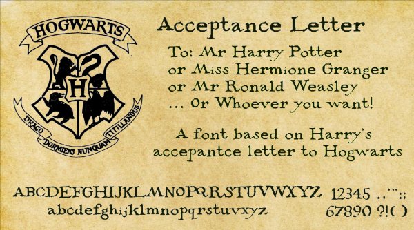 Шрифт Гарри Поттер Hogwarts