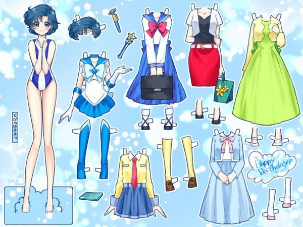 Бумажные куклы Sailor Moon
