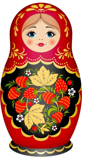 Матрешка Хохлома вектор
