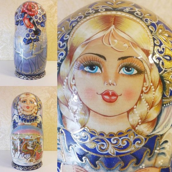Роспись лица матрешки