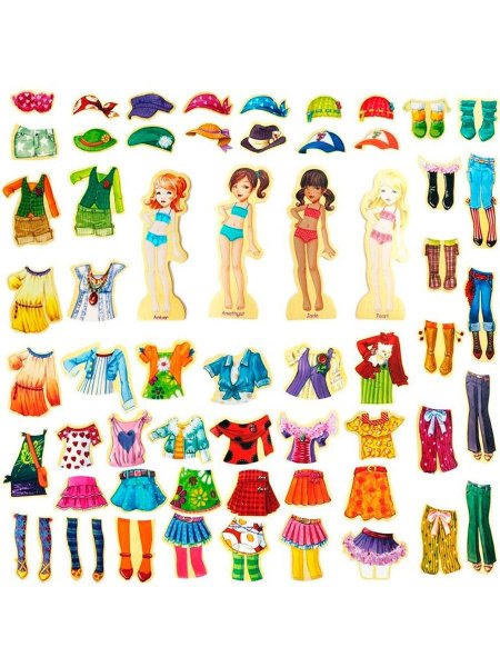 Магнитная Одевашка для девочек с набором одежды BEEZEE Toys" модницы"