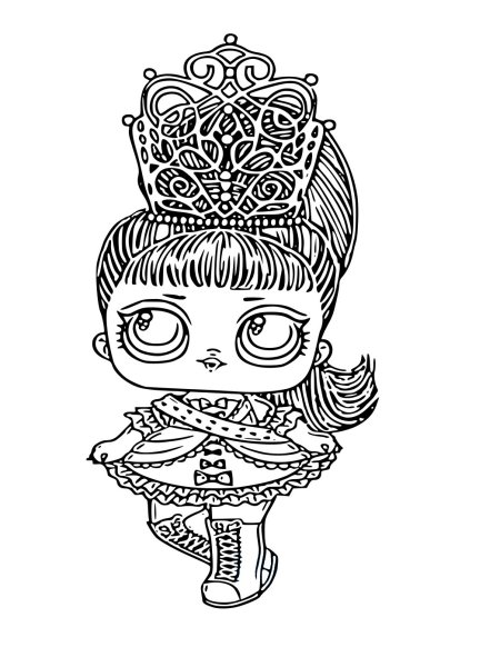Кукла ЛОЛ Queen разукрашка