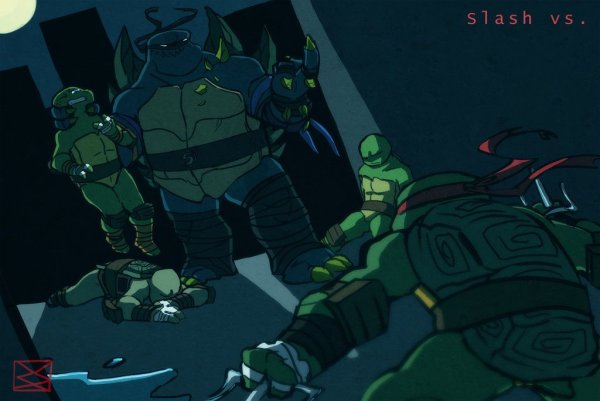 TMNT 2012 черепаха слэш