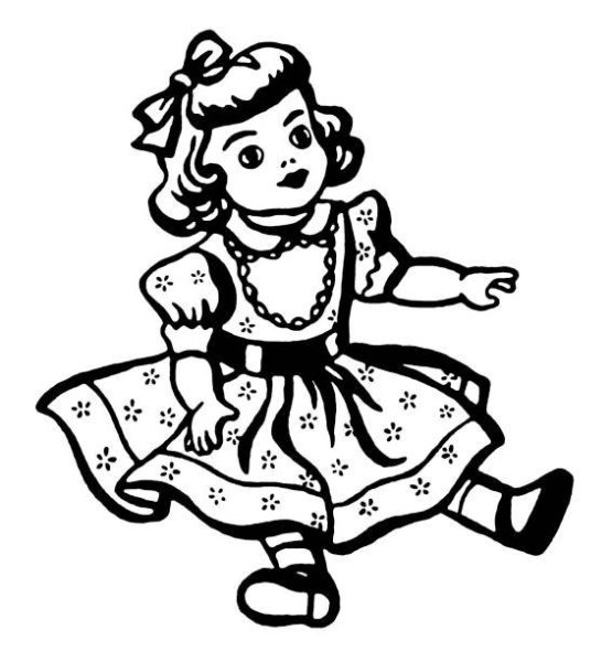 Кукла рисунок черно белый