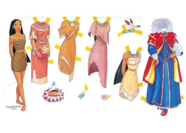 Бумажные куклы принцессы Диснея Покахонтас
