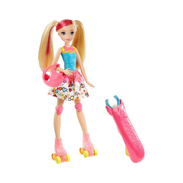 Кукла Barbie виртуальный мир Барби на роликах, 29 см, dtw17