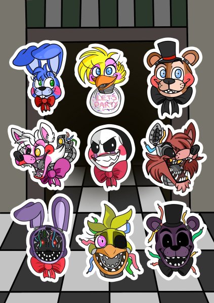 Наклейки FNAF