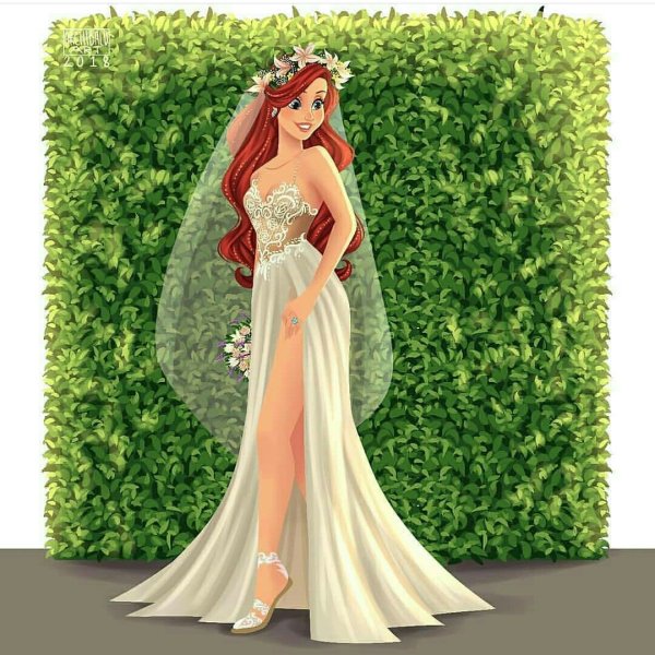Принцесса Ариэль в свадебном платье