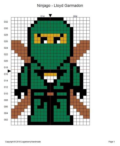Ninjago LEGO схема Термомозаика