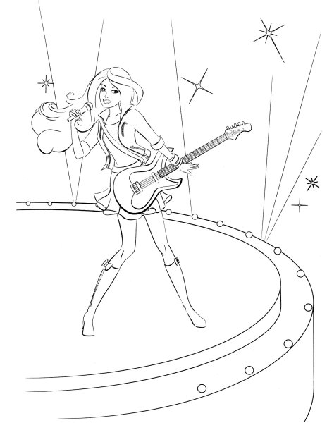 Раскраска Барби рок принцесса