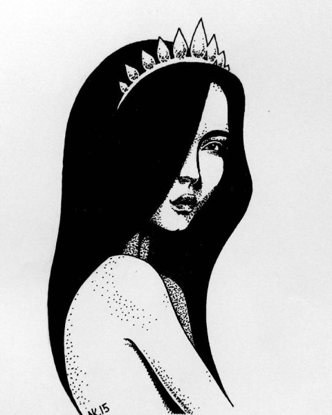 Девушка в короне рисунок