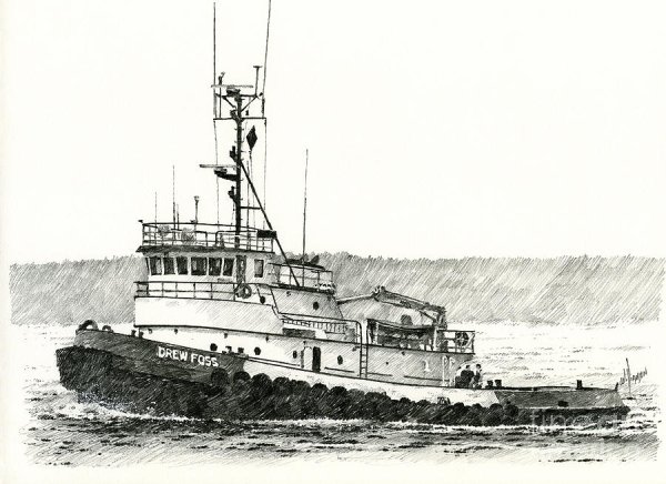 Буксир рисунок