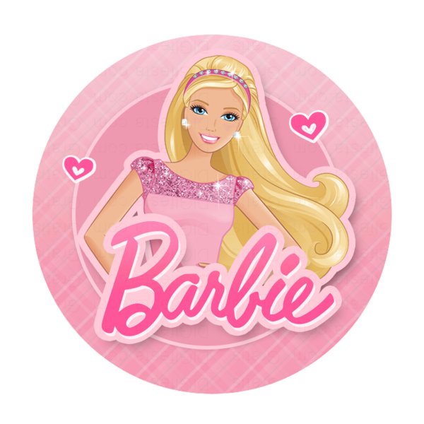Круглый стикер Барби