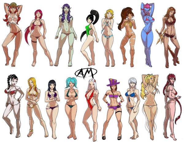 Голые персонажи League of Legends