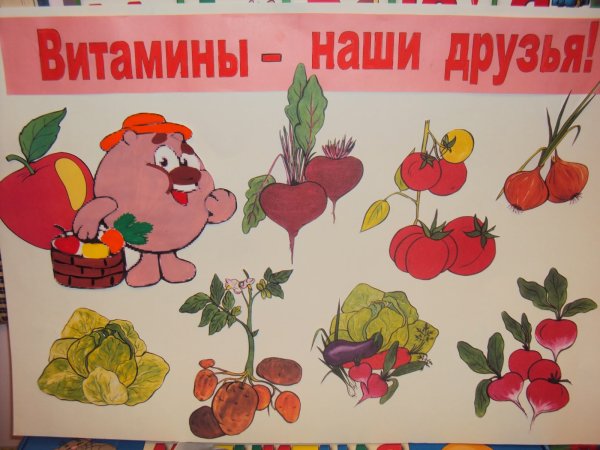 Плакат витамины наши друзья