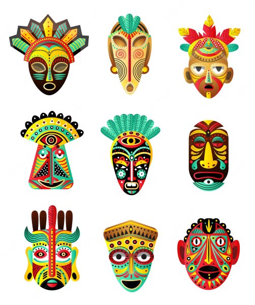 Трафареты африканская маска (41 фото)