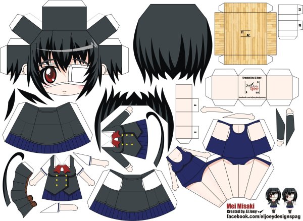 Аниме фигурка из бумаги Papercraft