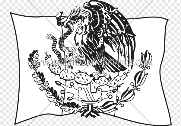 Флаг Мексики чб