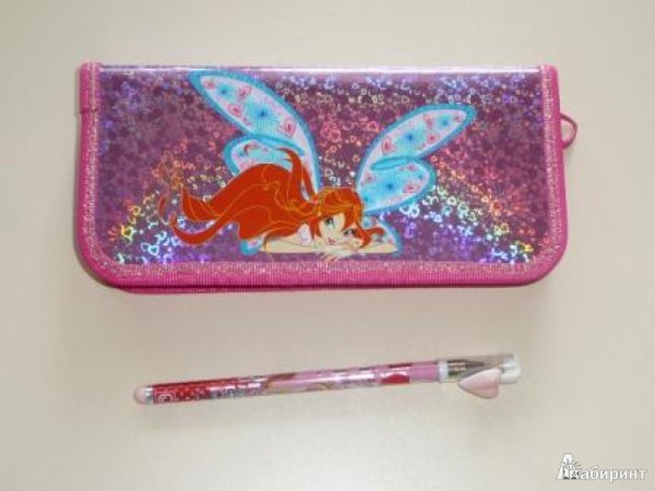Пенал Winx Club на молнии 1 отделение голография 9х19 см.
