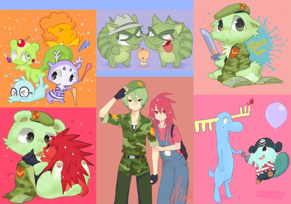 Happy Tree friends персонажи flaky