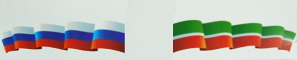 Флаг России и Чеченской Республики