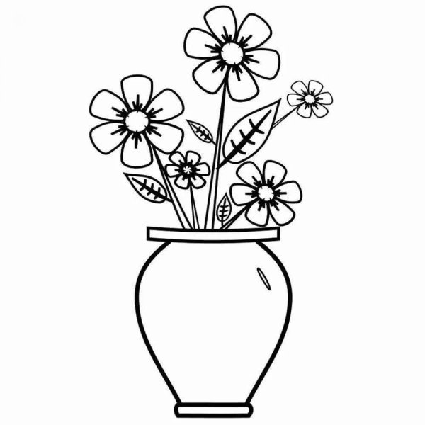 Трафареты взрослая ваза цветов (47 фото)