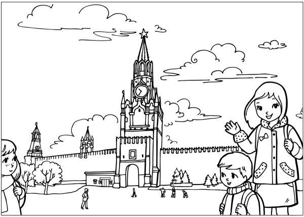 Кремль раскраска
