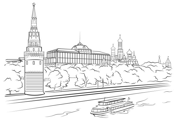 Кремль для раскрашивания