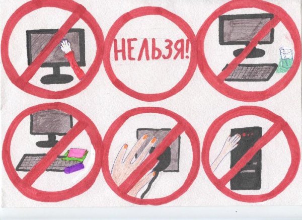 Знаки по технике безопасности Информатика