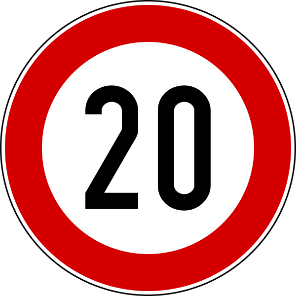 Дорожный знак 20 км