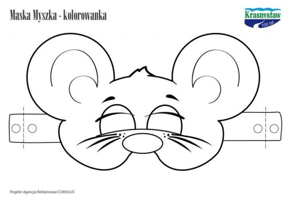 Маска мышки трафарет