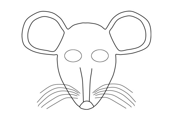 Раскраска маска мышка. Мышка маска