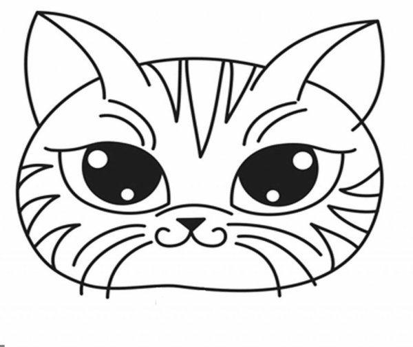 Маска кота раскраска