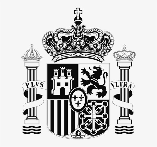 Герб Испании черно белый