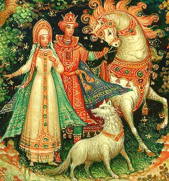 Королевич Елисей лаковая миниатюра