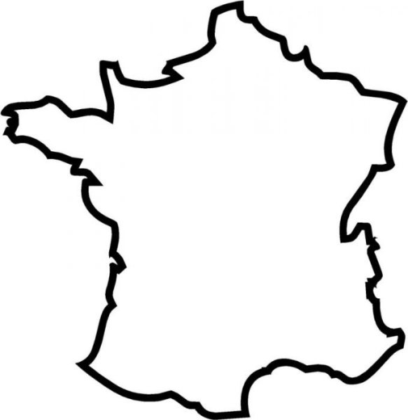 Контур границ Франции