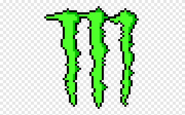 Пиксельный логотип Monster Energy