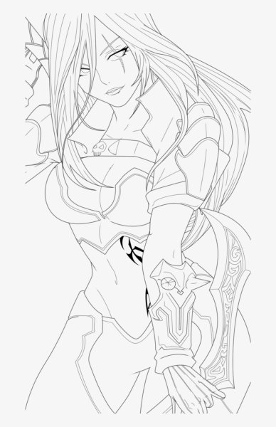 Раскраска League of Legends Катарина