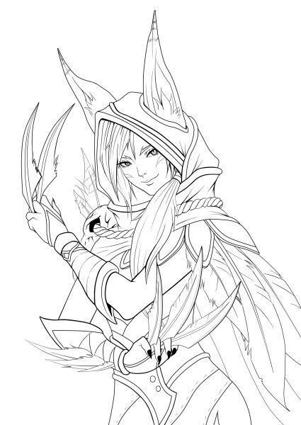 League of Legends Ahri раскраска