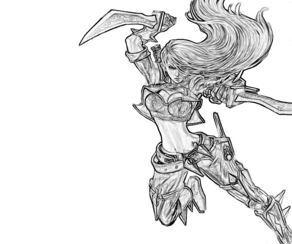 Раскраска League of Legends Катарина