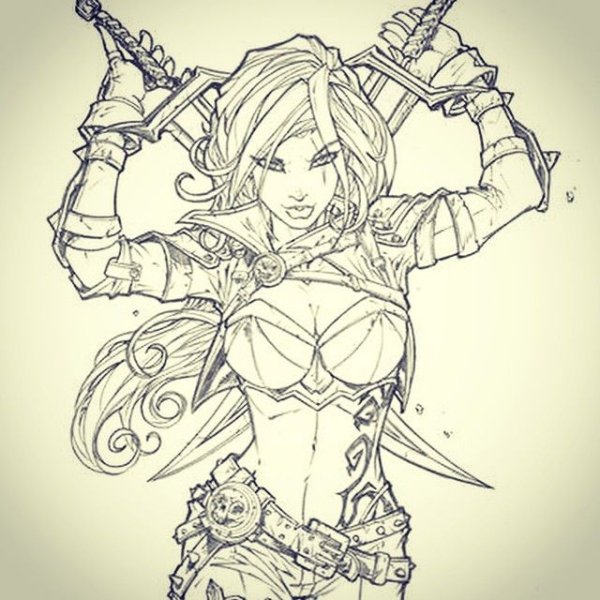Раскраска League of Legends Катарина
