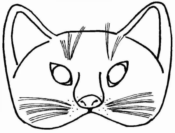 Маска кота раскраска