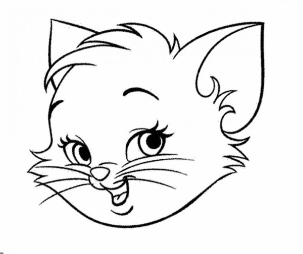 Маска кота раскраска
