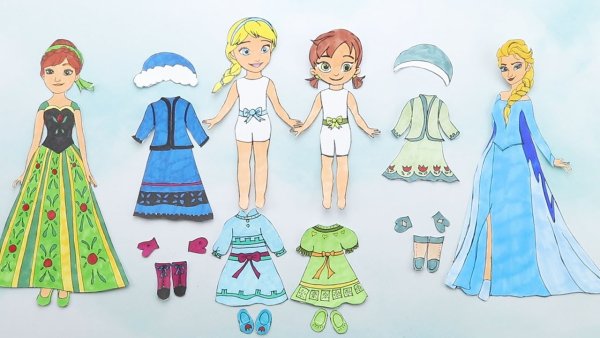 Paper Dolls Disney Анна Эльза