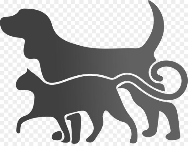 Силуэт кошки и собаки