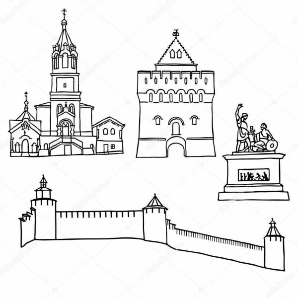 Нижний Новгород Кремль Дмитриевская башня вектор
